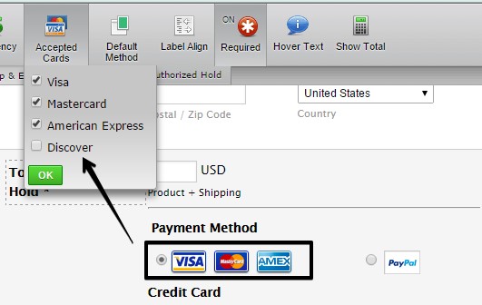 How can I disable the PayPal and Discover payments from the PayPal Pro integration? Image 1 Screenshot 40