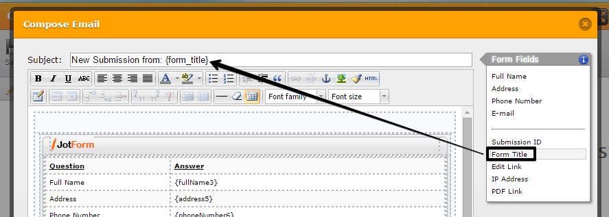 How can I add my forms title on the email notifier? Image 1 Screenshot 20