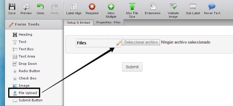 How can I upload a PDF file to show it in my form? Image 1 Screenshot 30
