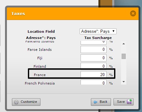 How can I charge taxes for a specific country? Image 2 Screenshot 51