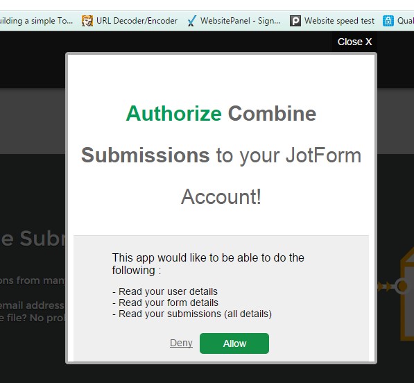 Unable to access the combine submissions app Image 2 Screenshot 51