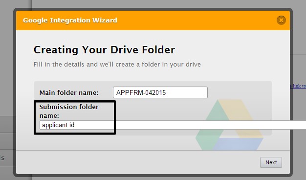 Is it possible to send the submissions in a different file format using Google Drive integration? Image 2 Screenshot 41