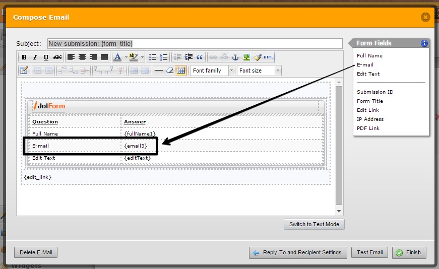 How can I send an email to the form submitter when I edit his form? Image 2 Screenshot 41