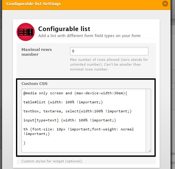 Is there a way to make Configurable list responsive? Image 1 Screenshot 20