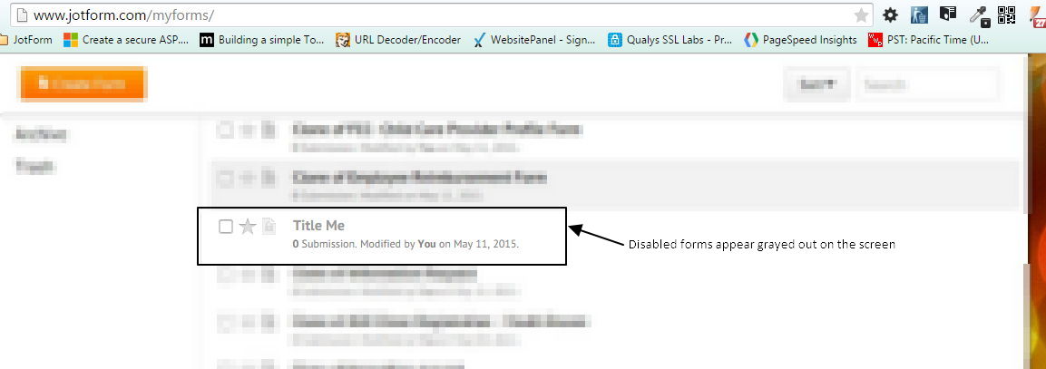 If a form is disabled a sub user would be still able to view it? Image 1 Screenshot 30