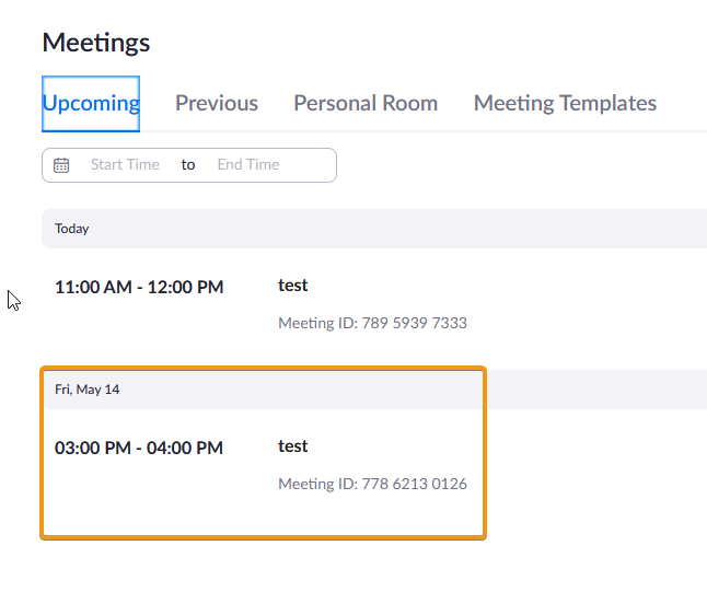 Single registration form for multiple zoom meetings