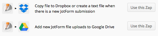 JotForm & Zapier to Dropbox or Google Drive
