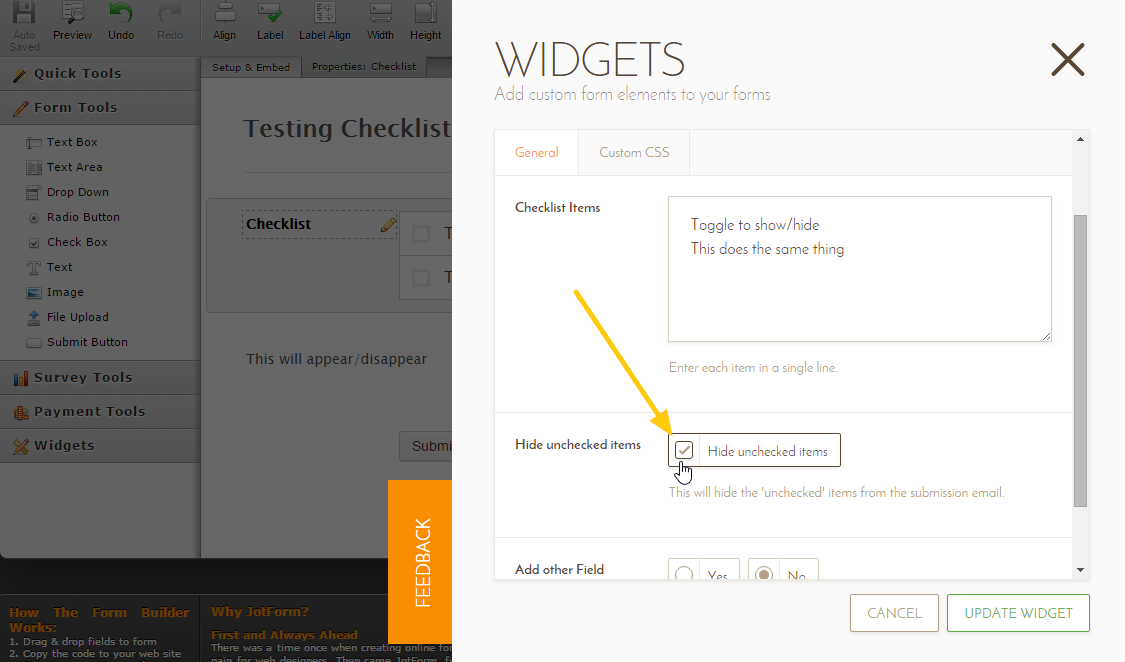 Checklist Widget: Its responding to conditions only once Screenshot 20