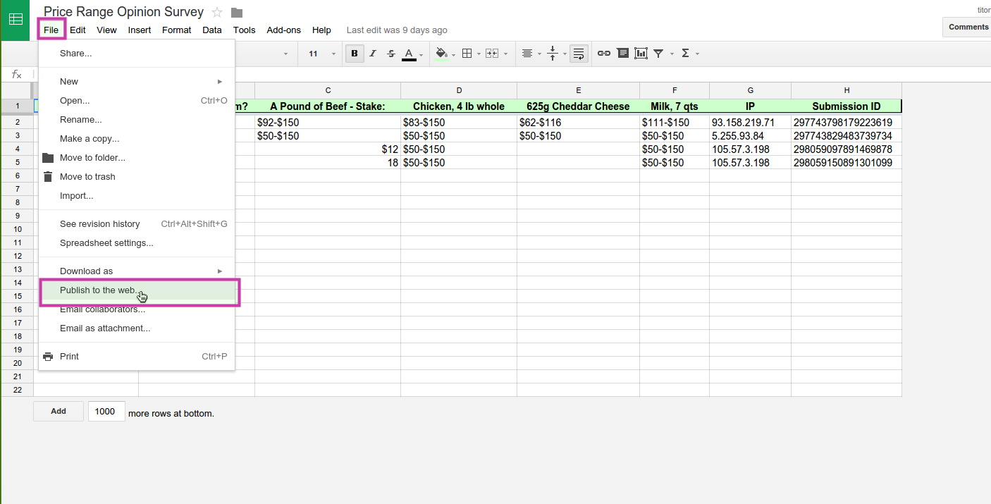 How can I embed a Google SpreadSheet into my form? Image 1 Screenshot 30