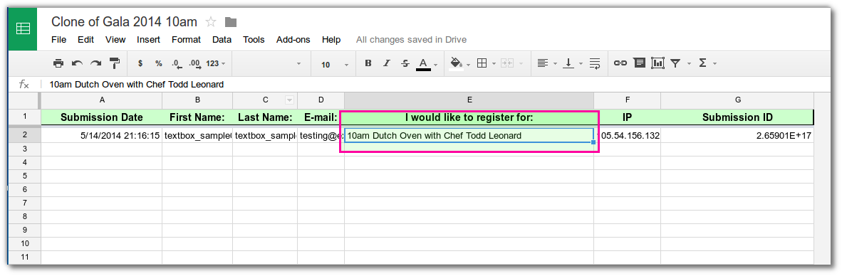Radiobutton field not being delivered to Google Spreadsheet Image 2 Screenshot 41