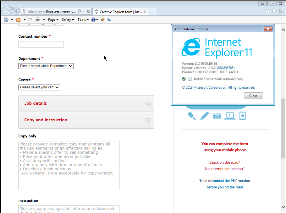 Internet Explorer 11   Form collapse sections are not working as they should Image 1 Screenshot 20