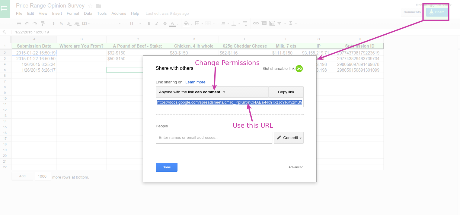 How can I embed a Google SpreadSheet into my form? Image 1 Screenshot 20