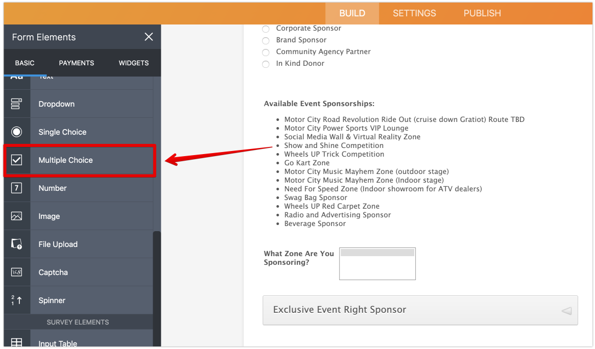 How to add a Multiple Choice field?