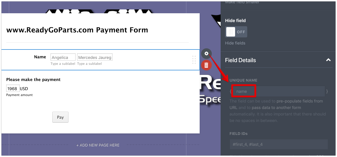 How can the customers name passed to PayU payment screen? Image 1 Screenshot 20