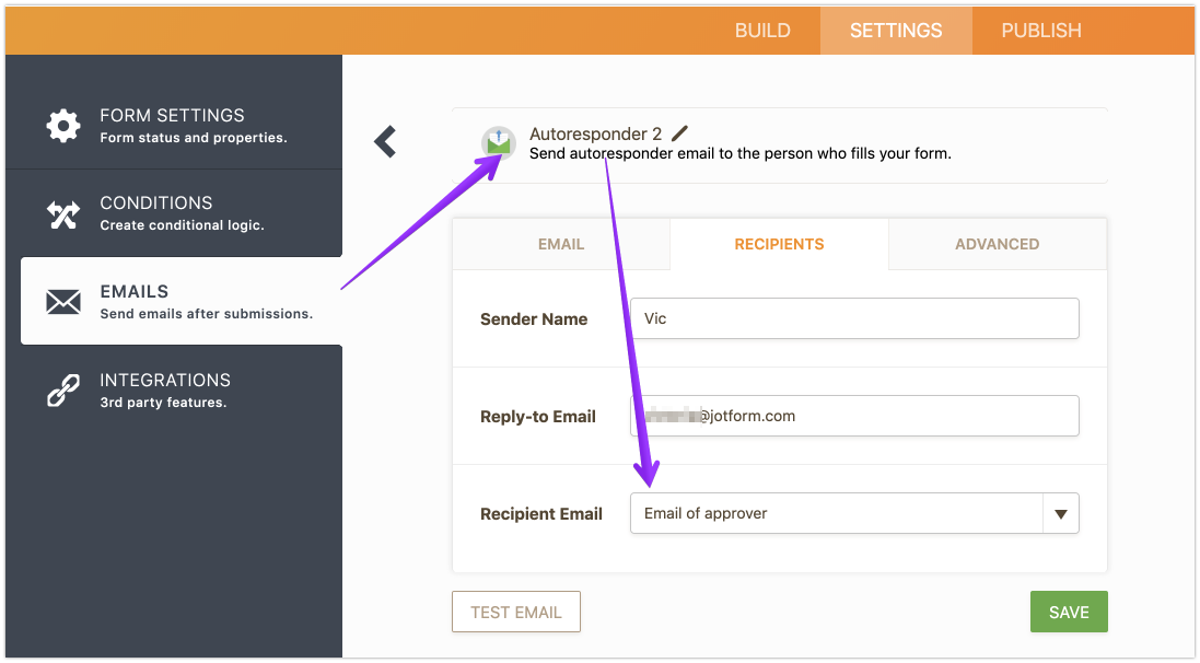 I have created a form and need to add an approval workflow process, whereby the form user enters the approvers email address? Image 2 Screenshot 41