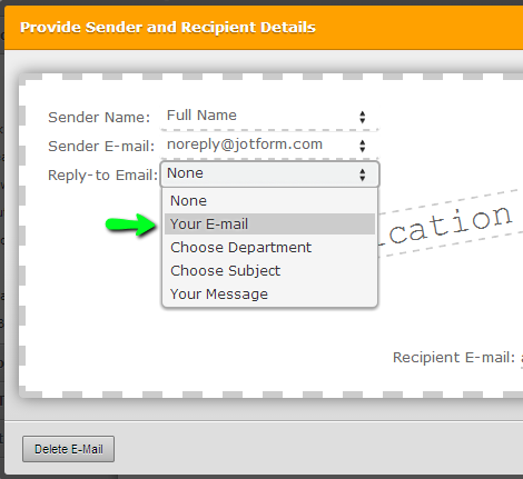 Can an email sent by a form have a reply to of the email address of the person filling it out? Image 1 Screenshot 20