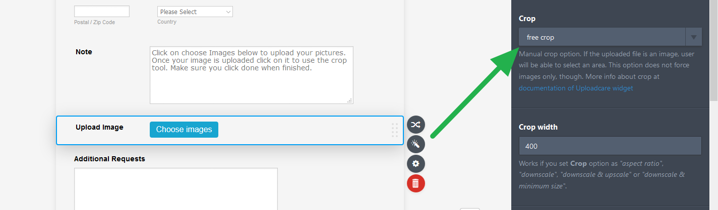 How can I have multiple Crop options in Uploadcare widget? Image 1 Screenshot 30