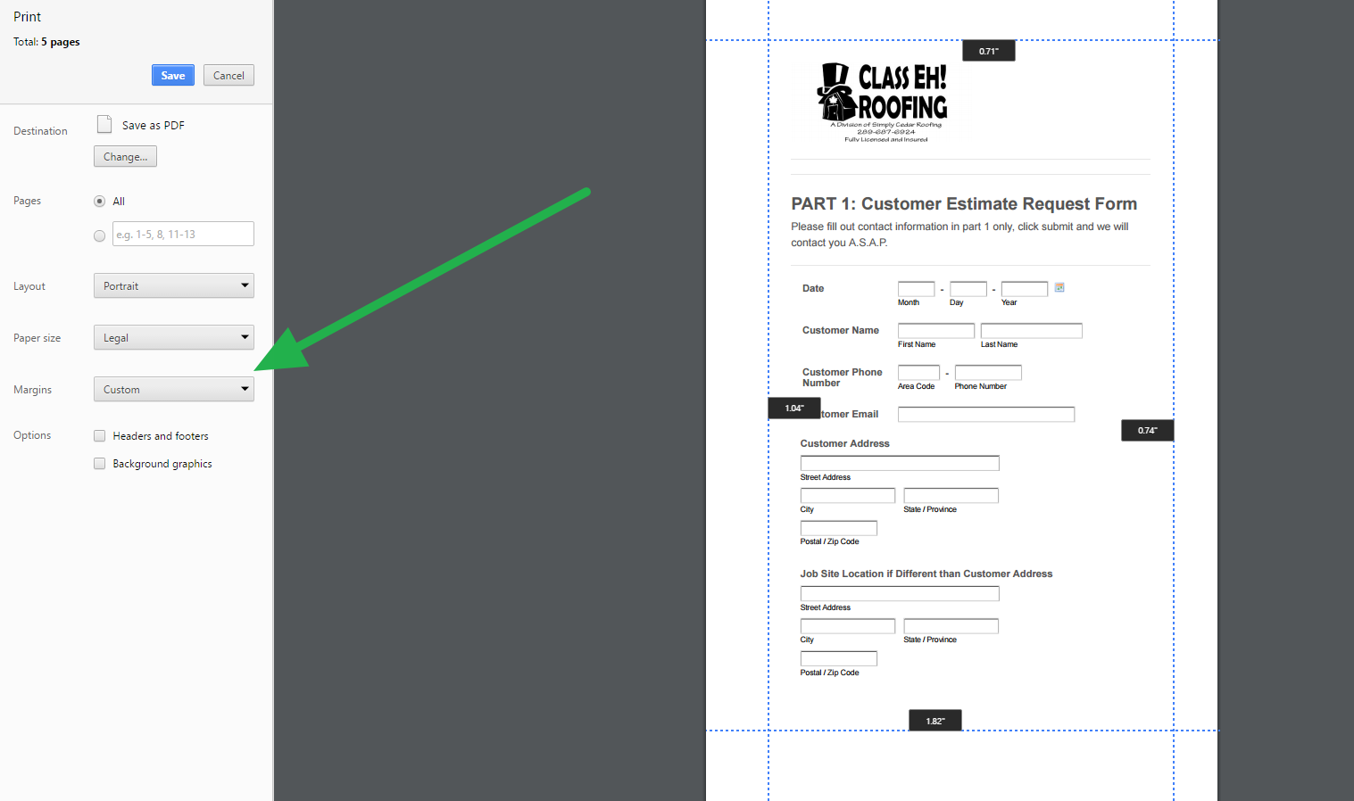 Adjusting the form width for viewing and printing Image 3 Screenshot 62