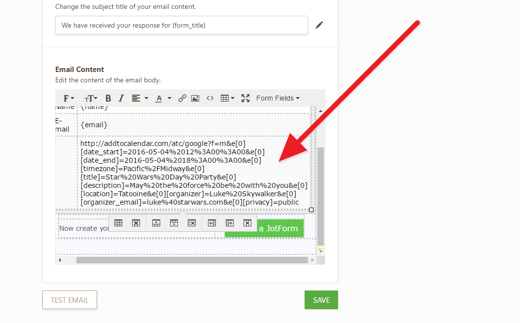 Where to paste the AddToCalendar link in the autoresponder email? Image 2 Screenshot 41