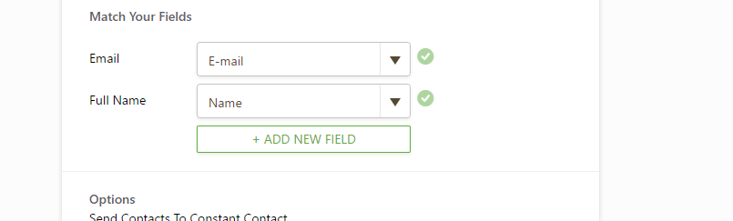 I cannot match First and Last name fields to Constant Contact Image 1 Screenshot 20