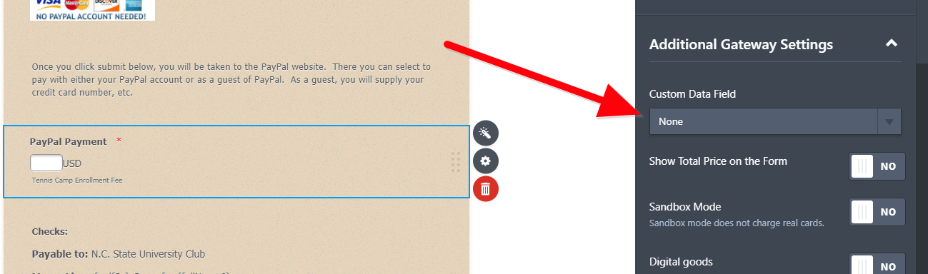 Would it be possible to change the Payment Box Sub Label text with conditional logic? Image 1 Screenshot 20