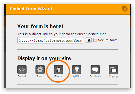 Embedded form on Wordpress 4 Screenshot 0