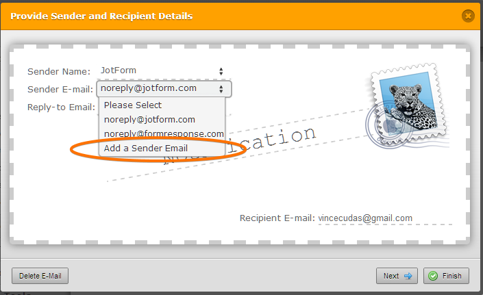 How do I write something apart from the email address in the notification? Image 2 Screenshot 1