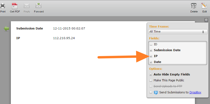 Does submission capture IP address? Image 1 Screenshot 30