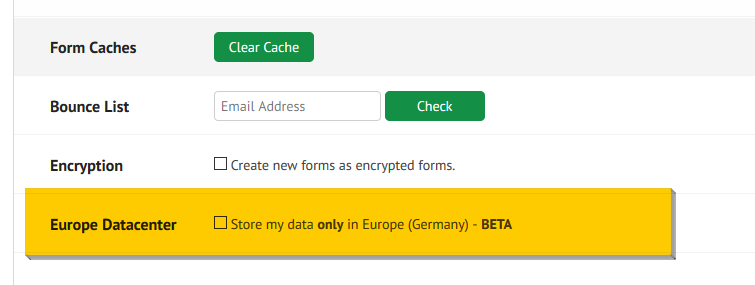 Can my online form be based in Europe? Do you have European sites? Image 1 Screenshot 20