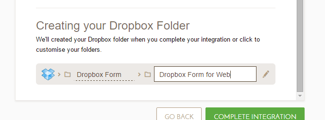 Can I set the folder name in Dropbox integration? Image 1 Screenshot 20