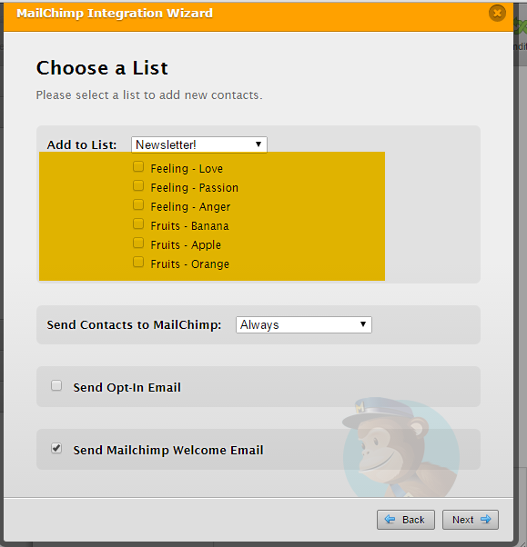 MailChimp Integration: Use different List for the User after Submitting the Form Image 1 Screenshot 20