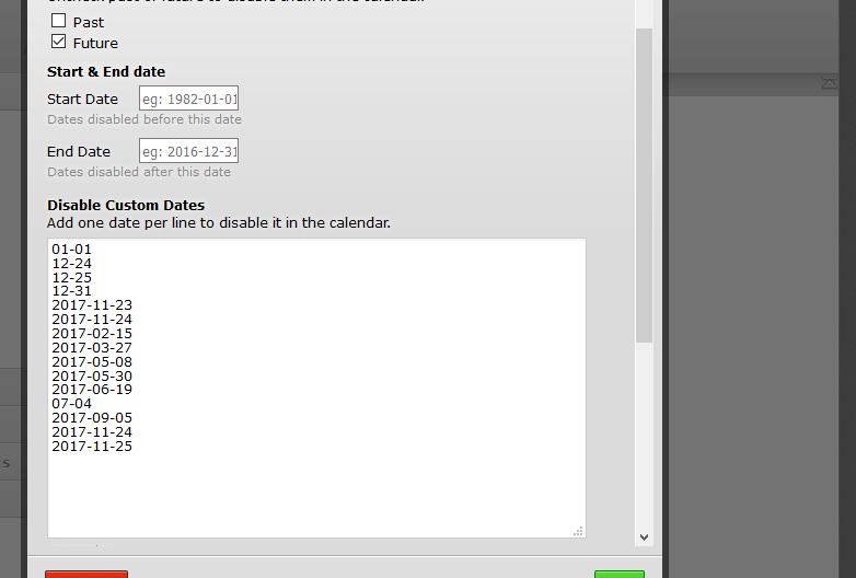 Disable Custom Dates   not working properly Image 1 Screenshot 20