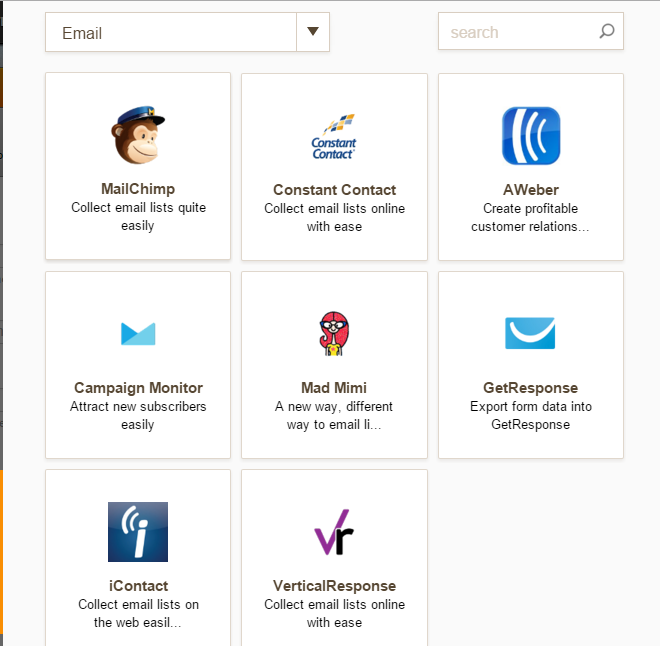 What email service providers can JotForm integrate with? Image 1 Screenshot 20