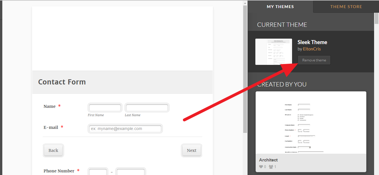 How to remove a theme from a form? Image 2 Screenshot 41