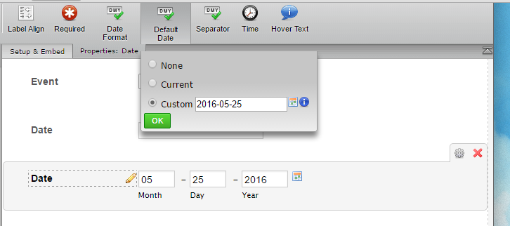 How to display a date in a textbox based on a selection from a dropdown field? Image 1 Screenshot 30
