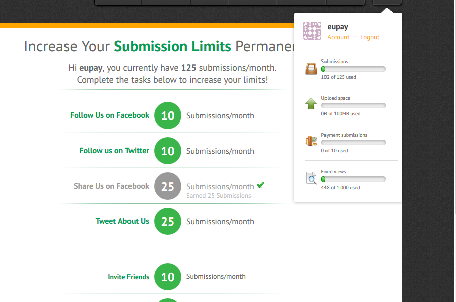I did not get the submissions increase after Following and Tweeting Jotform via Getmore Image 1 Screenshot 20