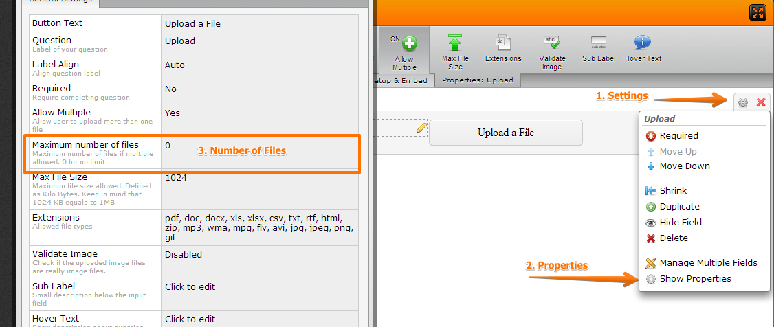 How many files can user upload at one time? Image 1 Screenshot 20