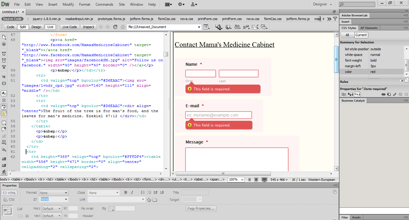 Why cant I see my JotForm in design view in Dreamweaver? Image 1 Screenshot 20