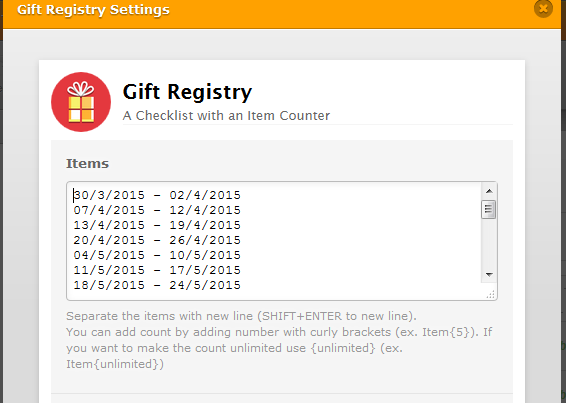 Selected items in Gift Registry widget not being crossed out Image 1 Screenshot 20