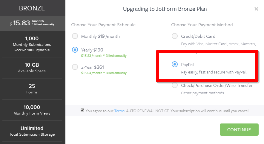 Can we pay our subscription with Jotform by Paypal? Image 1 Screenshot 20