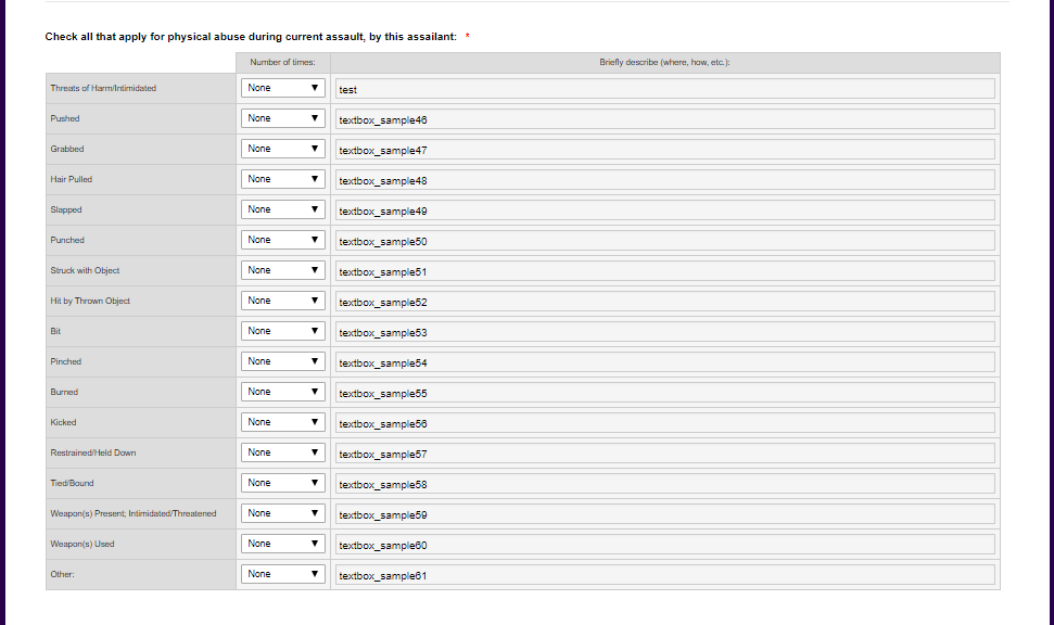 How to change the width of separate columns in an input table