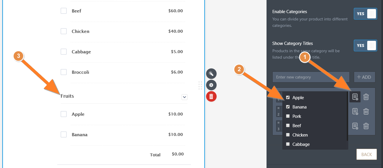 Product List Settings Tab