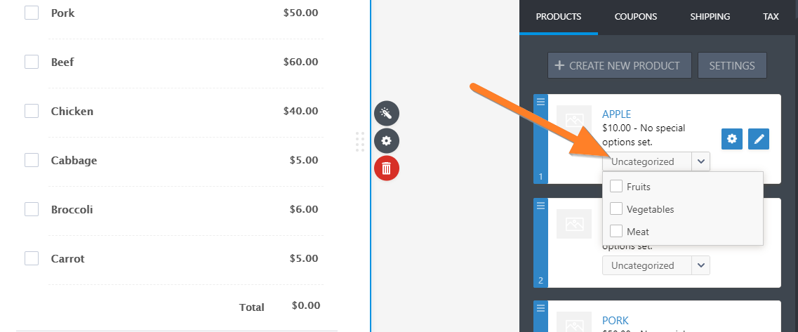 Main Product Listing