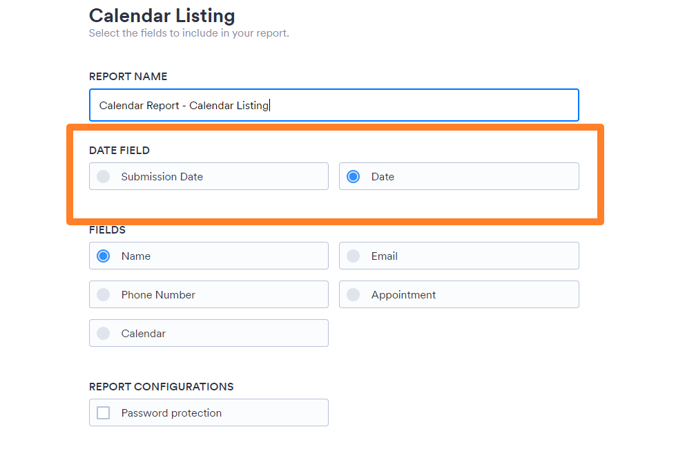 Calendar Report: the option to choose Appointment field as the Date Field in the Calendar Settings Image 1 Screenshot 20