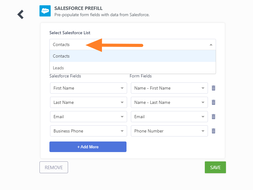 Salesforce Prefill