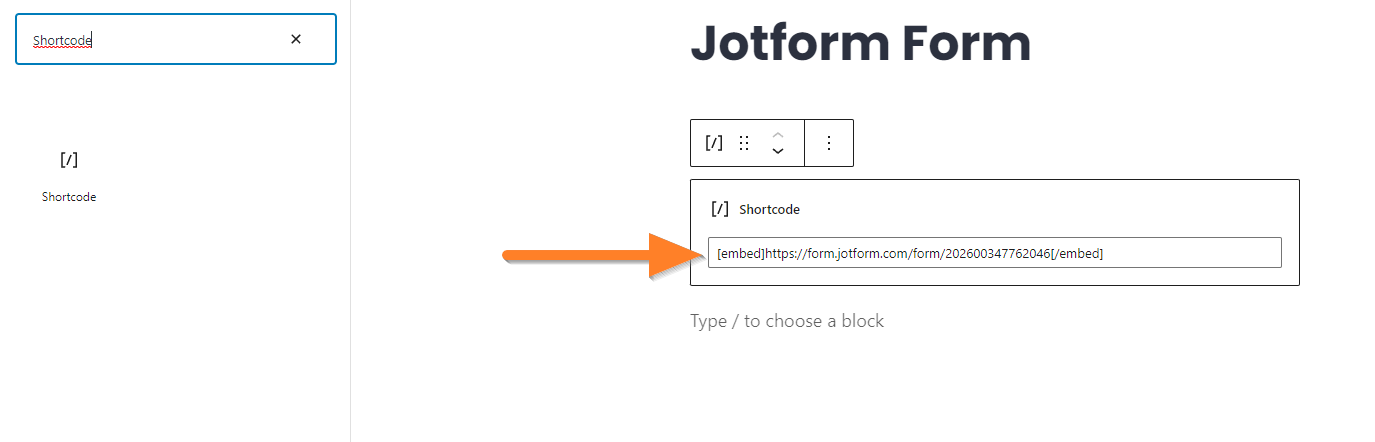JotForm WordPress  - Jotform form
