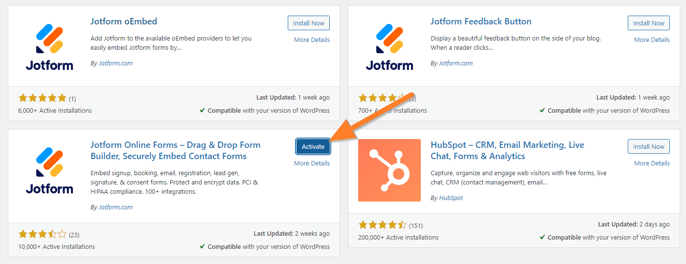 JotForm WordPress  - Jotform plugin