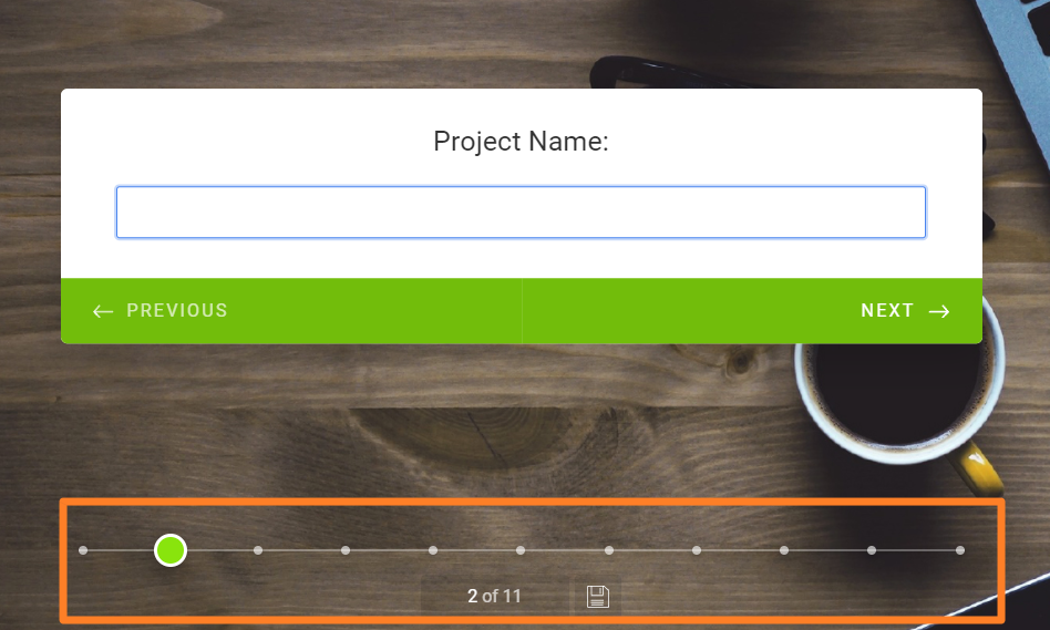 Continue Forms Later - Progress Bar
