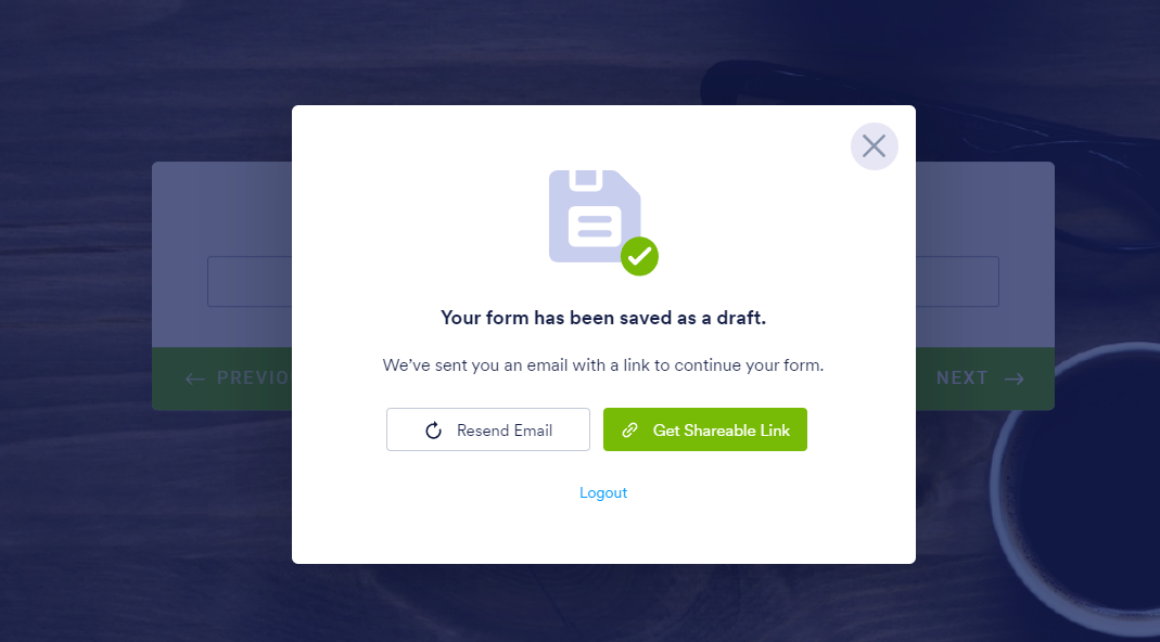 Continue Forms Later - Logged In Users