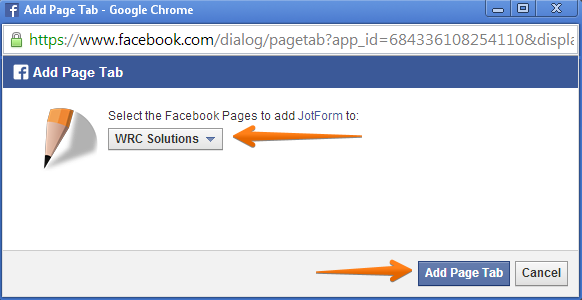Facebook window is blank when I add Jotform to Facebook Page Image 1 Screenshot 20